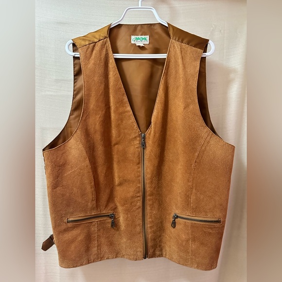 Ash Creek Trading Other - Vintage Ash Creek Leather Vest Brown Zip Front Y2K Biker XL Bohemian Classic